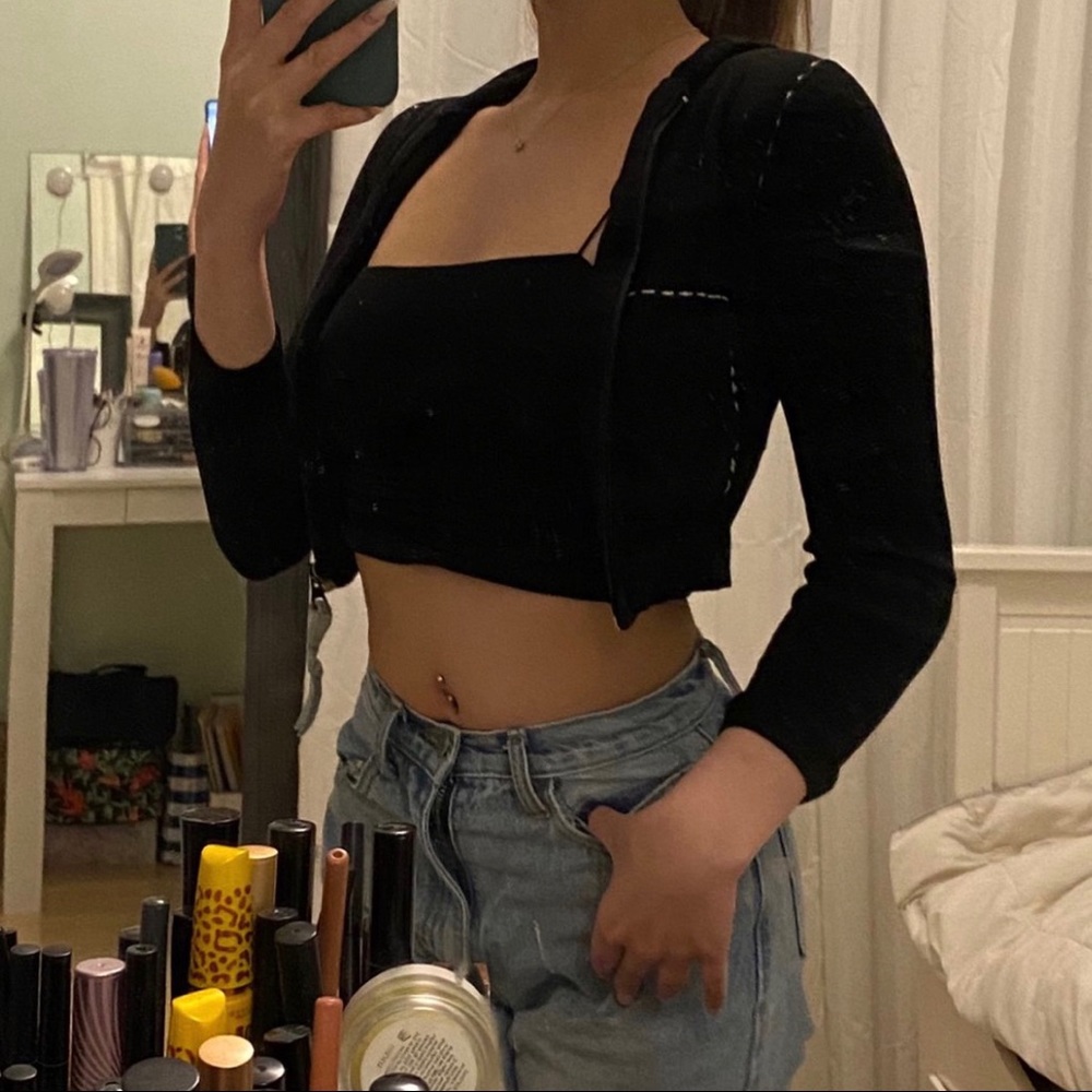 vintage y2k cropped hoodie